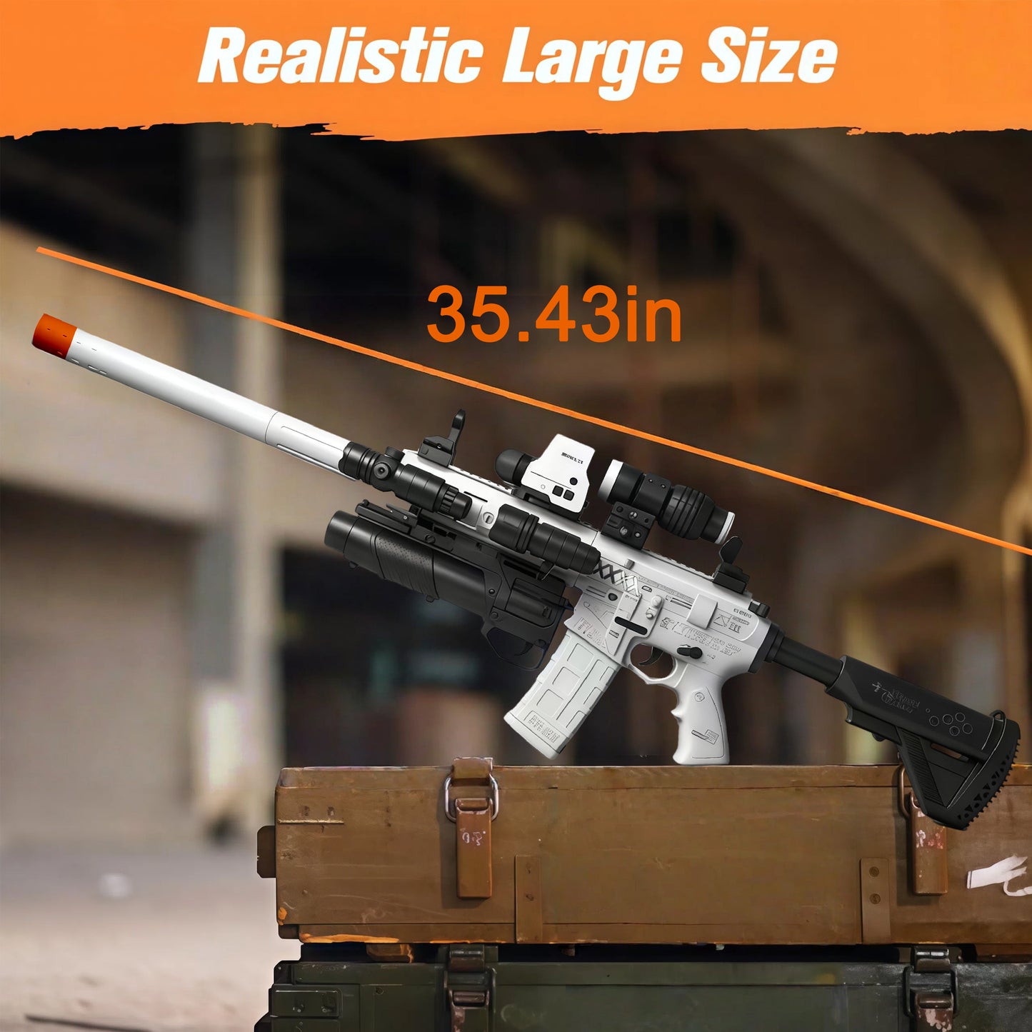 3 Firing Modes Large Gel Splatter Blaster for Orbeez with glasses Suitable for Backyard Fun and Outdoor Team Shooting Games,416 Full configuration.Full configuration