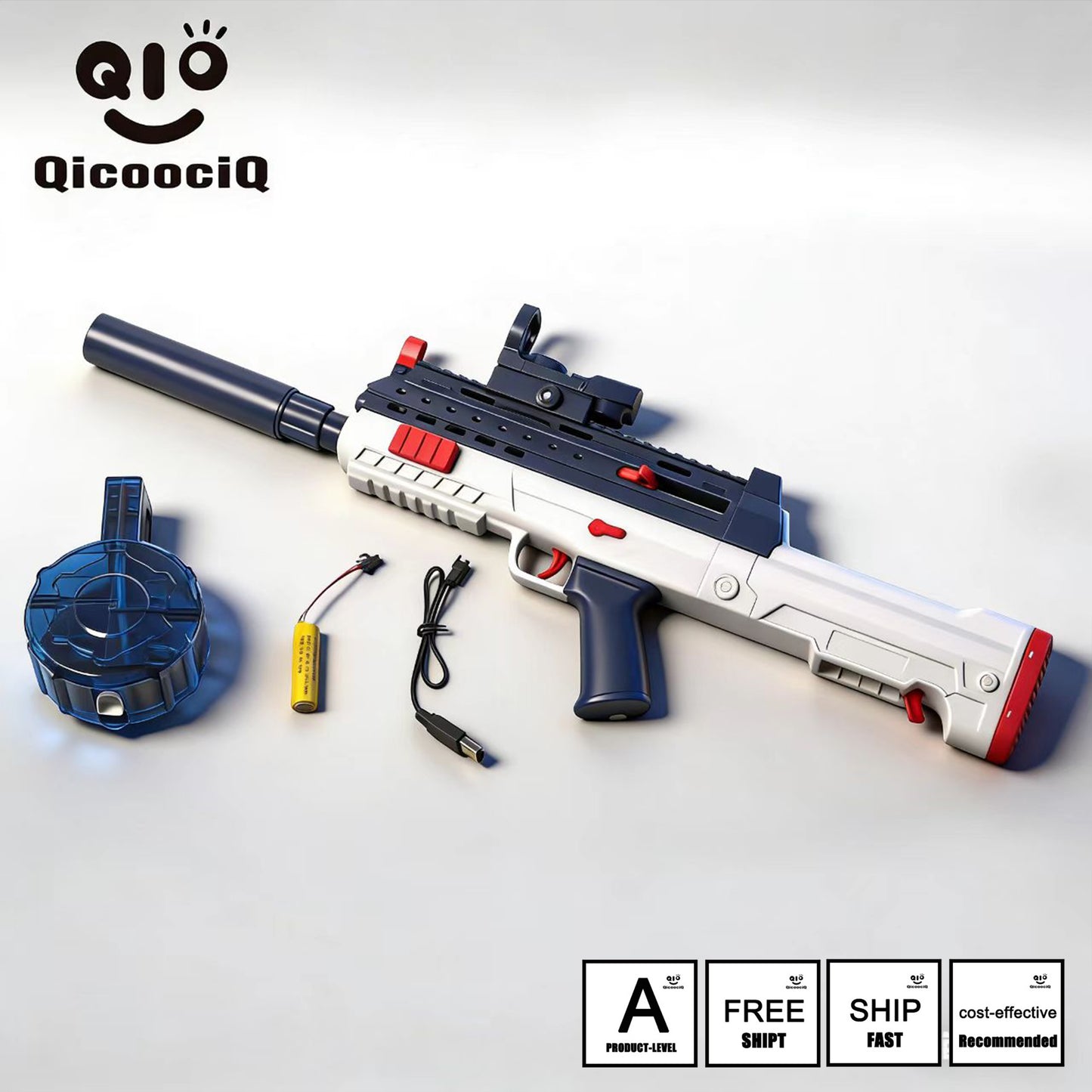 QBZ Automatic Electric Water Gun , Auto Water Suction Powerful Squirt Guns Pistol for Adults Kids, Auto Water Blaster Pistol Outdoor Summer Toys for Pool Beach Party