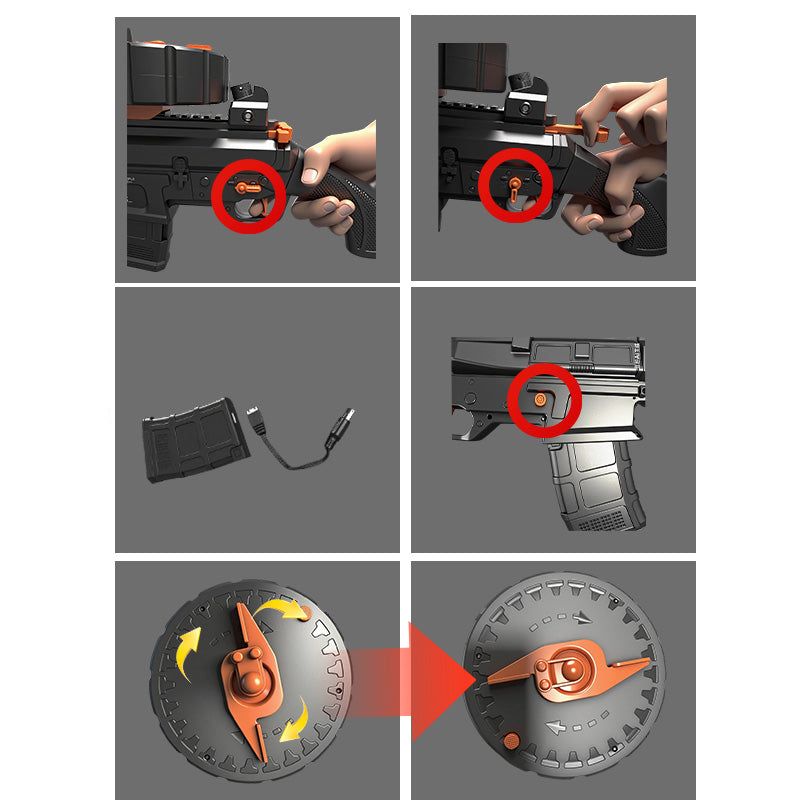 SCR Gel Water Ball Blaster，for Outdoor Activities Game Party.2MODE:Hand Movement And Electric Full Auto