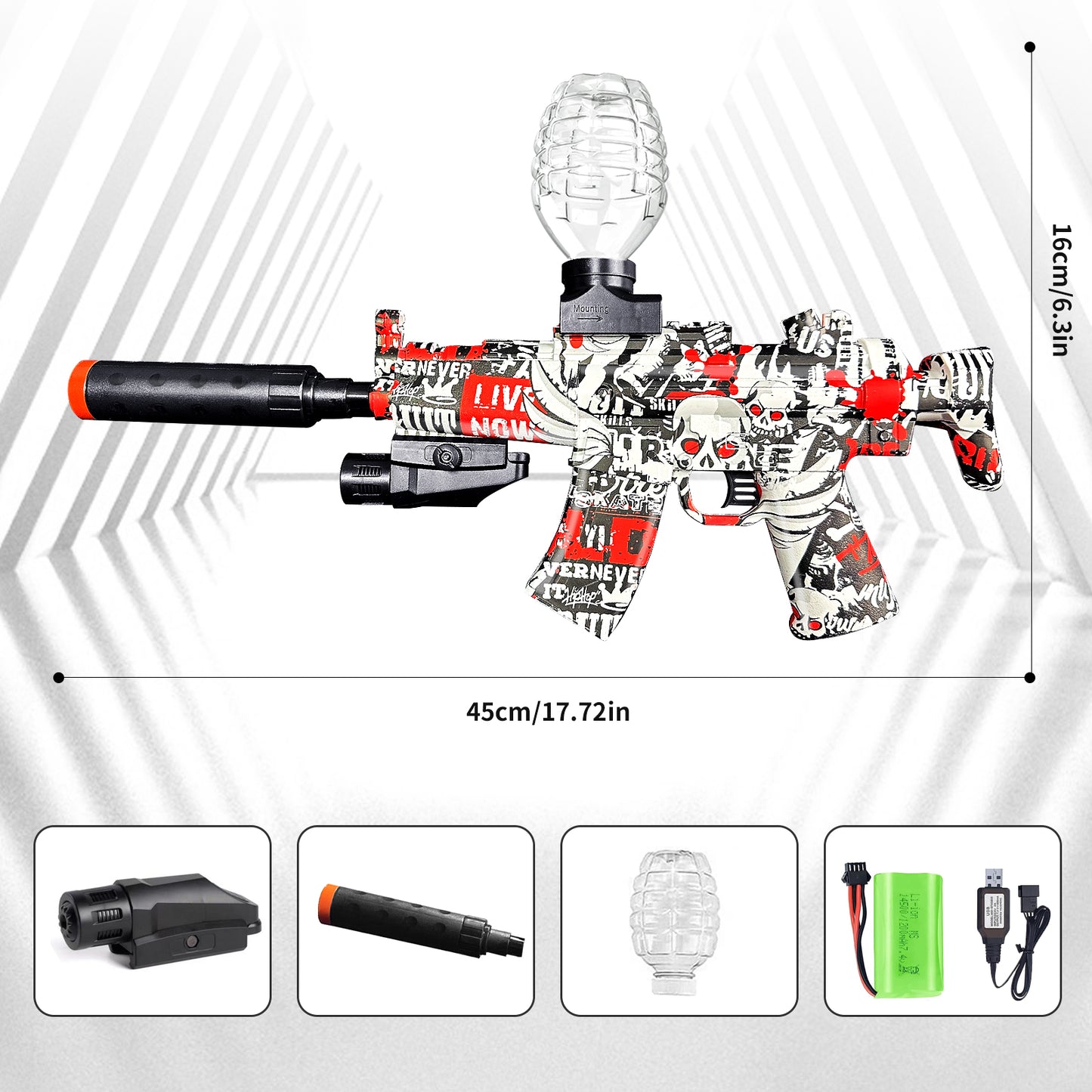 Mini MP5 Gel Water Ball Blaster，for Out door Activities Game Party