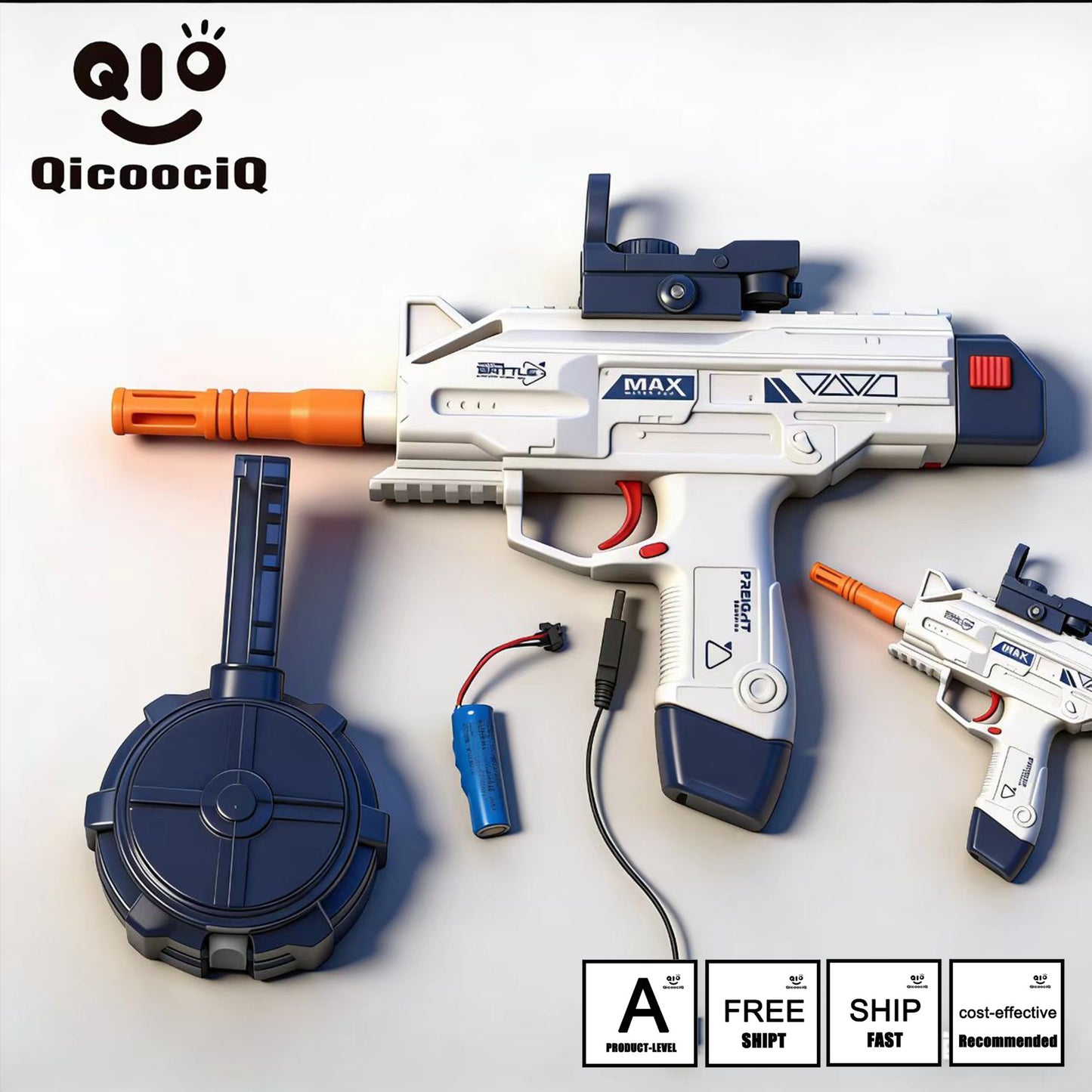 UZI Automatic Electric Water Gun , Auto Water Suction Powerful Squirt Guns Pistol for Adults Kids, Auto Water Blaster Pistol Outdoor Summer Toys for Pool Beach Party