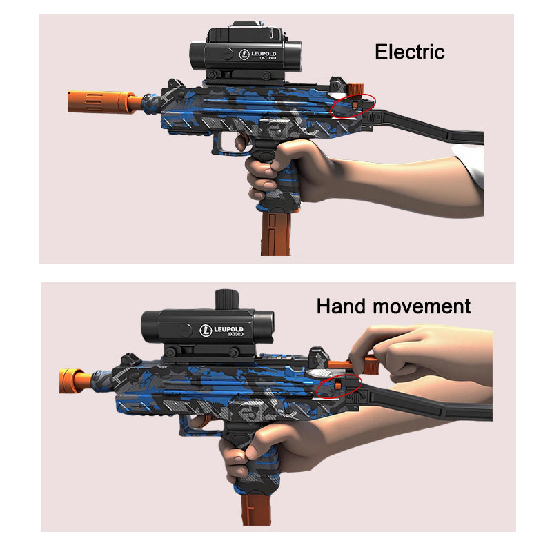 UZI Gel Water Ball Blaster，for Outdoor Activities Game Party.2MODE:Hand Movement And Electric Full Auto
