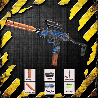 UZI Gel Water Ball Blaster，for Outdoor Activities Game Party.2MODE:Hand Movement And Electric Full Auto